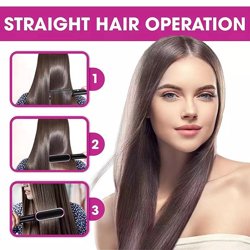 Alisador de cabelo termostático Pente 5 configurações de temperatura Escova de alisamento Calor rápido cabelo profissional alisamento brus